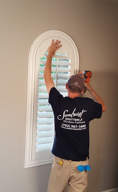 Shutter install in Phoenix family room